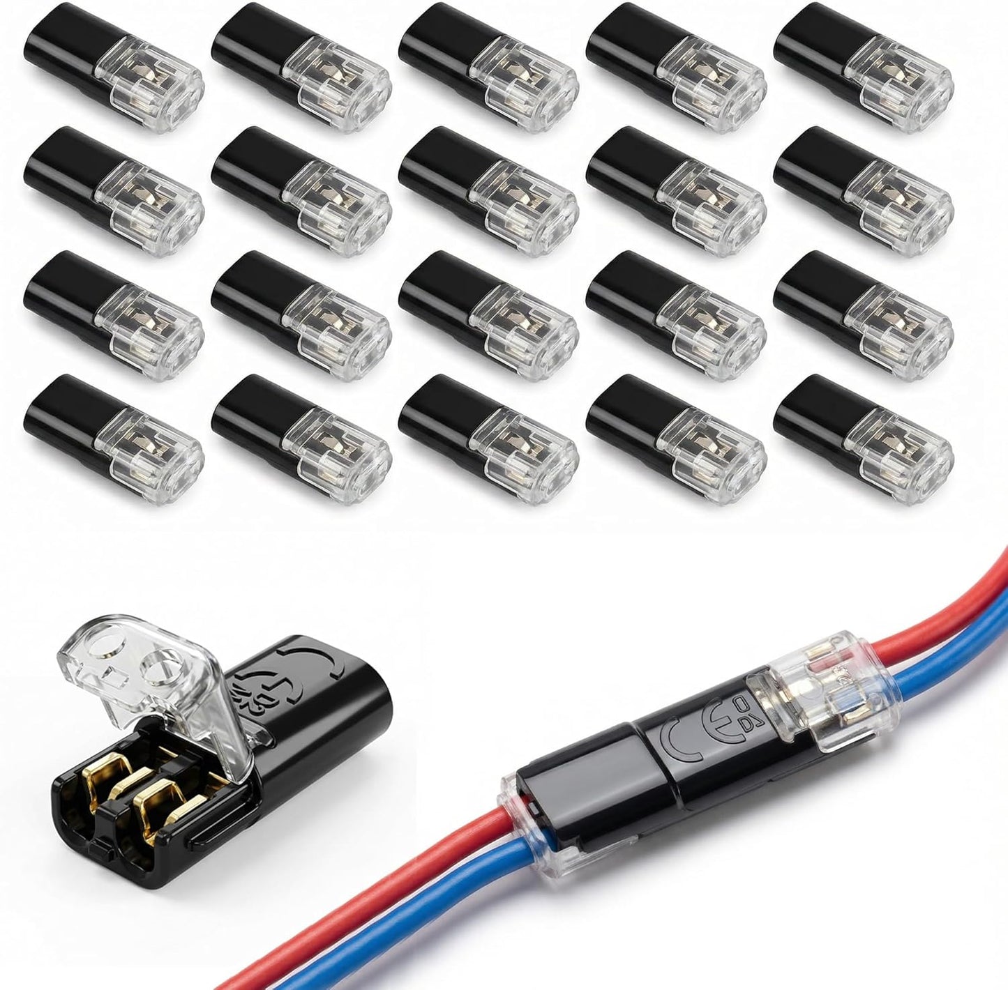 Conectores enchufe doble cable tira luz LED 2 pines