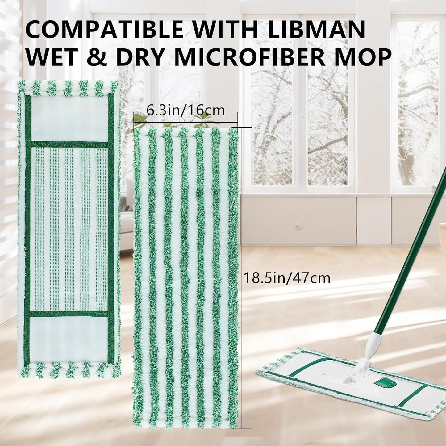 6 Pzas Almohadillas Mopa Microfibra Libman Reutilizables