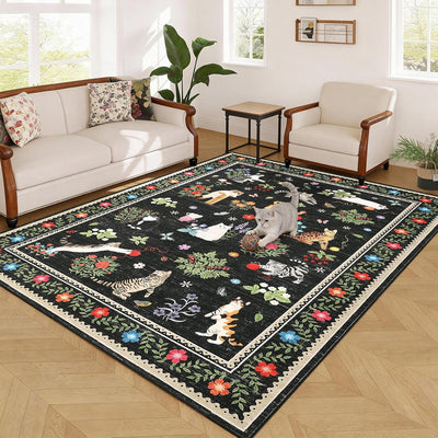 Alfombra gato 8x10ft sala antideslizante lavable resistente