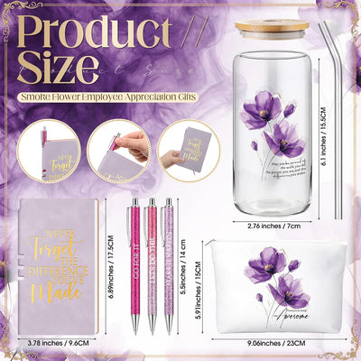 Set 6 Regalos Agradecimiento Mujeres Taza Vidrio 17pulg