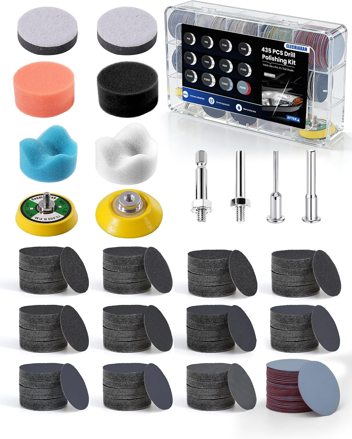 Kit 435 discos lija 2pulg Dremel granos 60-5000