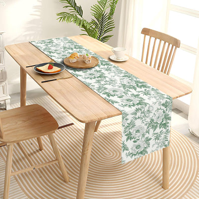 Camino mesa floral peonía Toile de Jouy vintage boda comedor