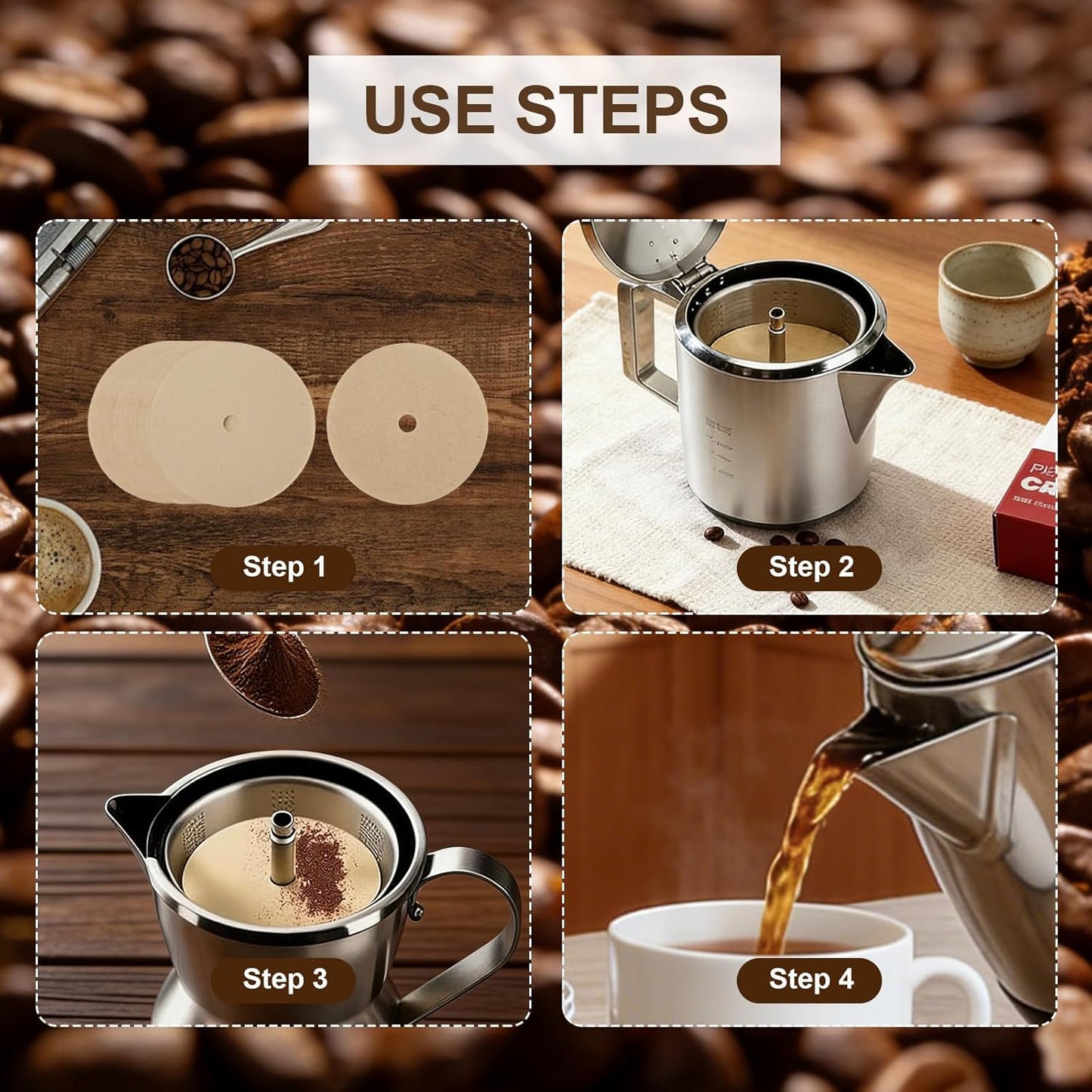 150 Filtros Café Percolador Comp Bozeman Presto 6 Tazas