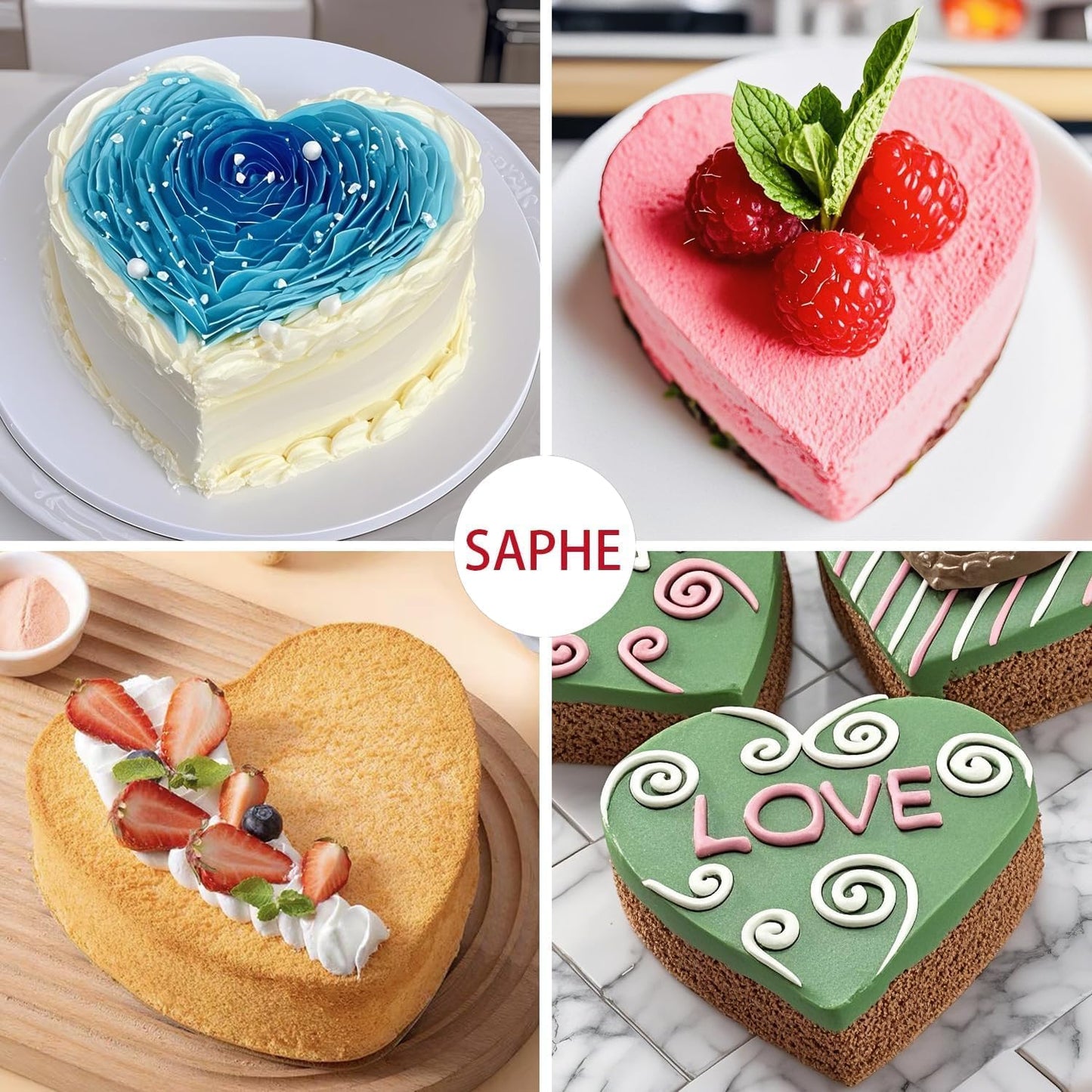 Moldes silicona tartas 10pulg corazón set 4 tarta queso