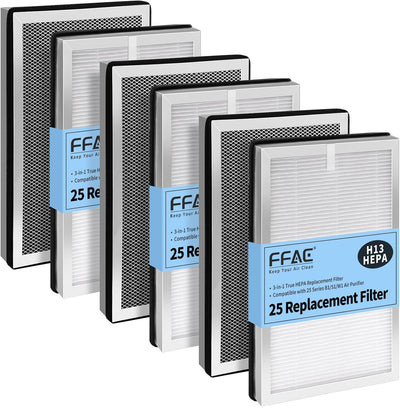 6 Filtros MA-25 comp para purificador aire H13 HEPA y carbón