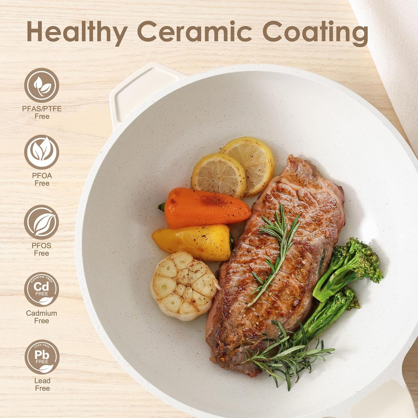 Sartén Cerámica Antiadherente 9.5pulg Chef Saludable