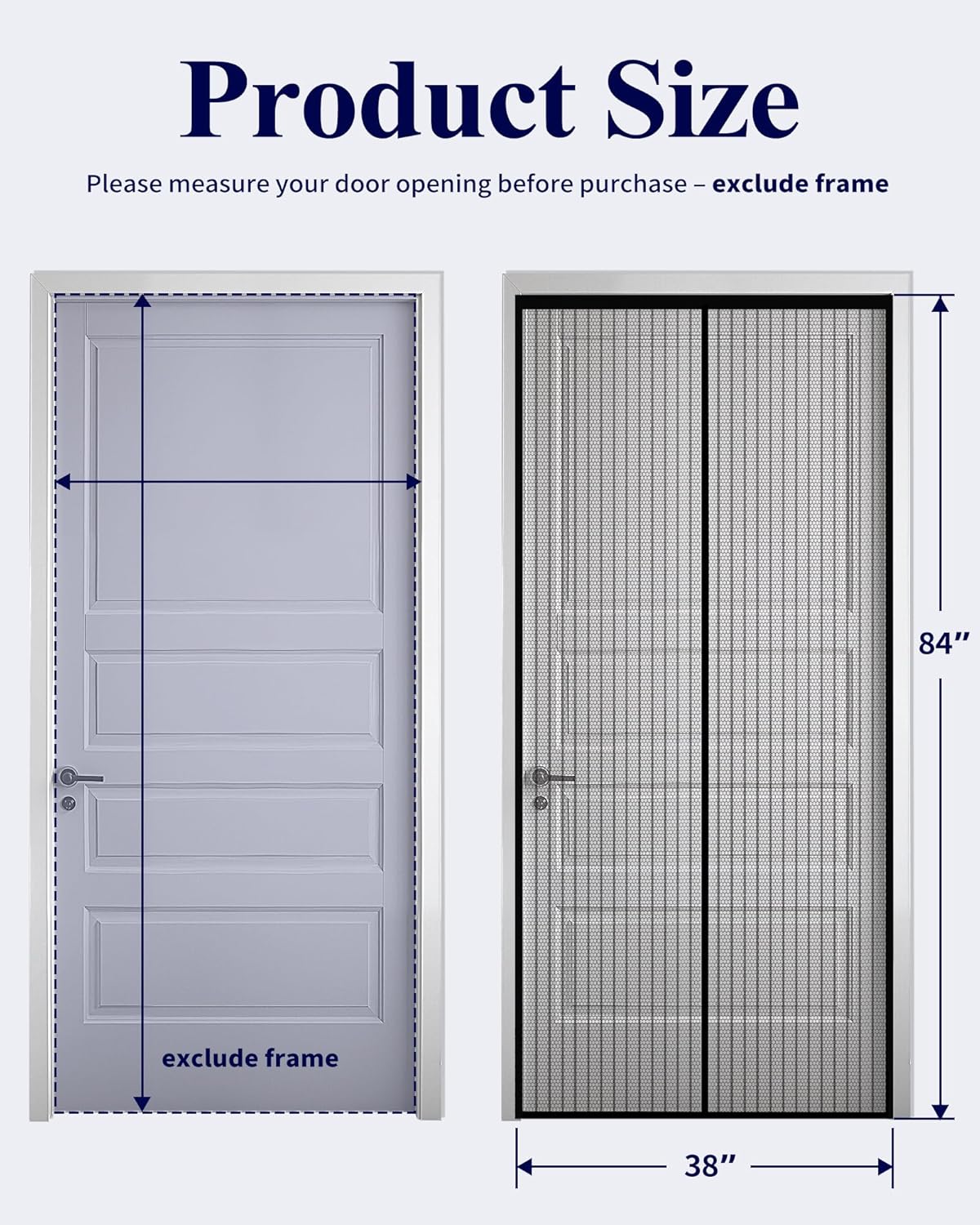 Puerta mosquitera magnética retráctil 38x84pulg