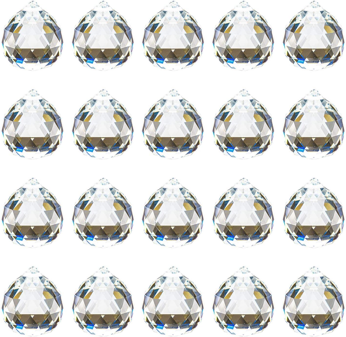 20 Atrapasoles Arcoíris Colgantes 1.57pulg Cristal Decoración Boda