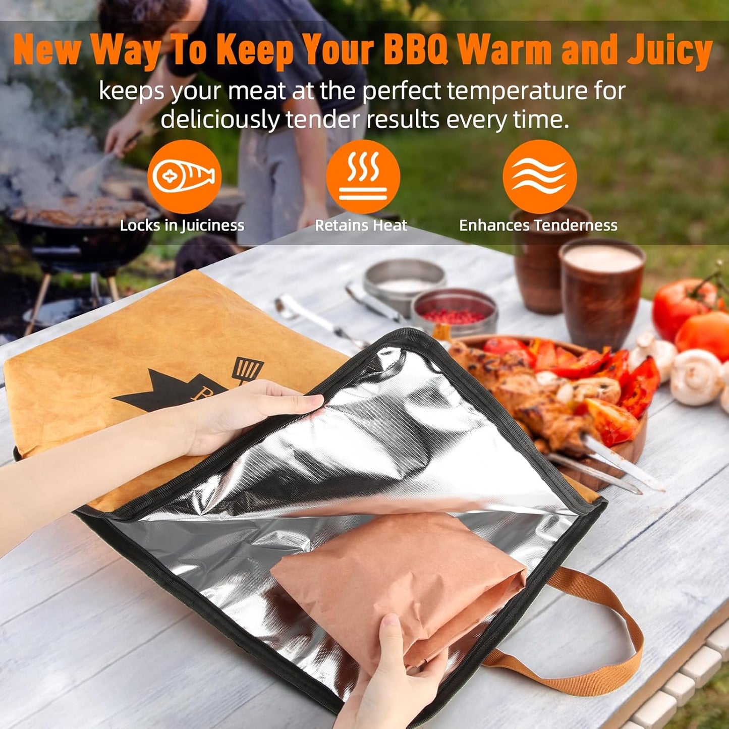 Manta BBQ reutilizable para carne ahumada y asada 23pulg