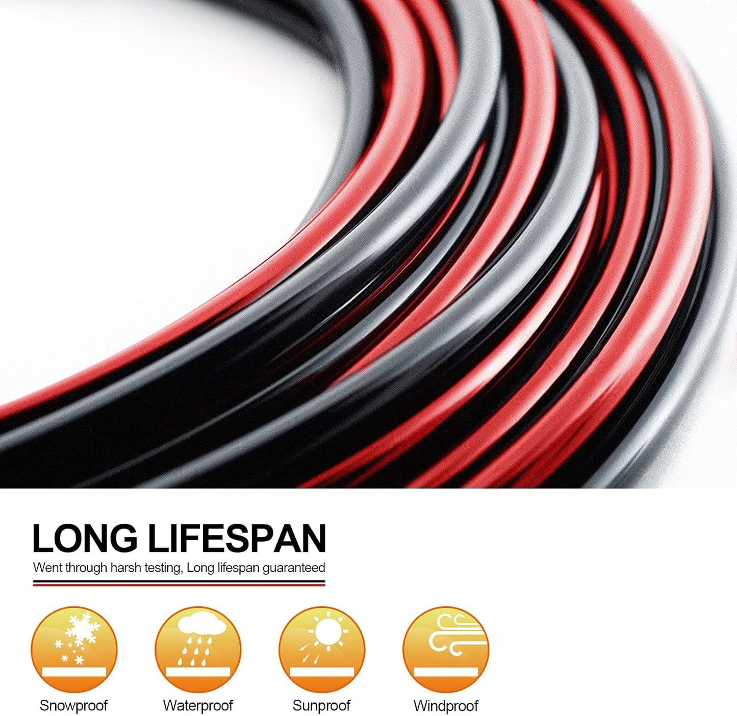 Cable solar 10 AWG 100pies negro y rojo resistente UV