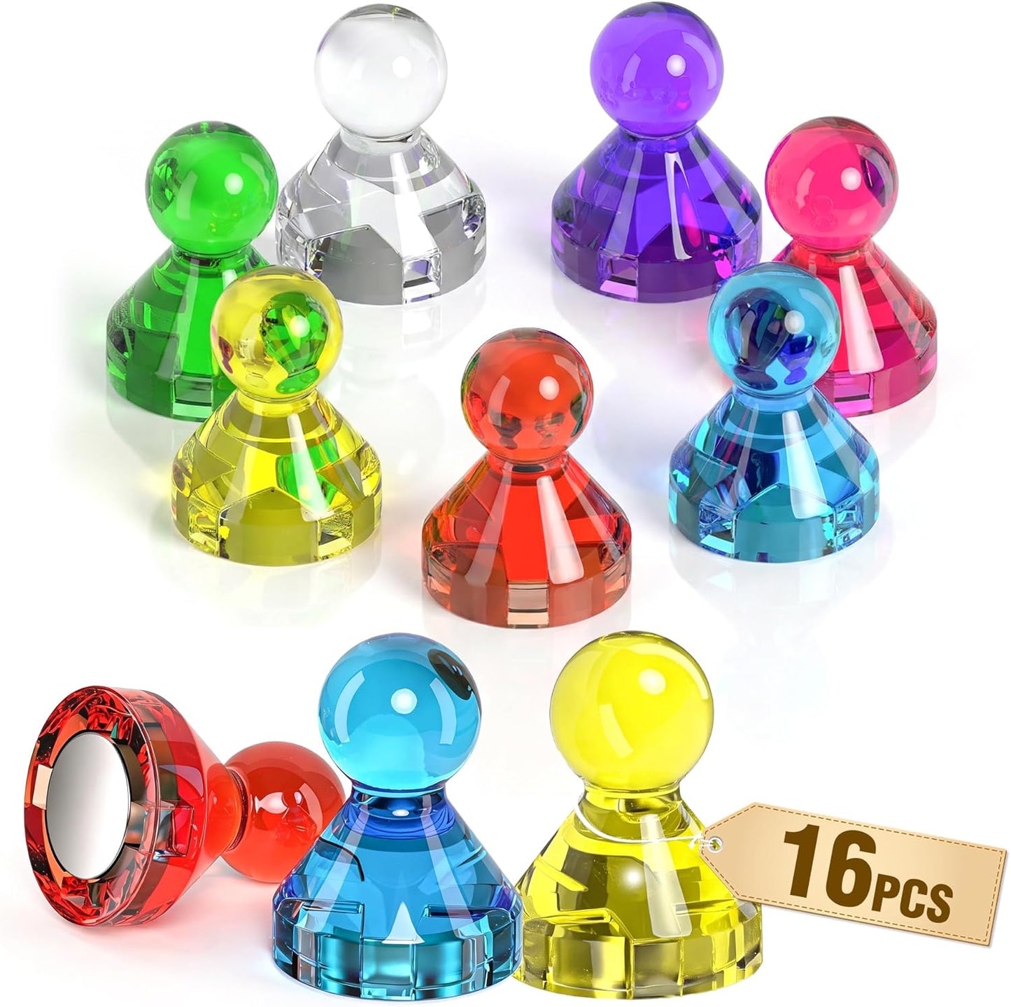 Imanes con pasador 7 colores pack 16 uso cocina oficina pizarra