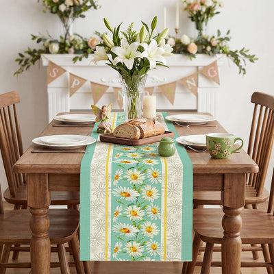 Camino mesa floral margaritas verano 13x72pulg