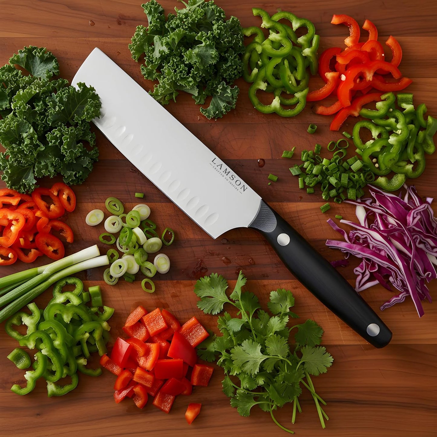 Cuchillo Nakiri Kullenschliff G-10 Mango Midnight