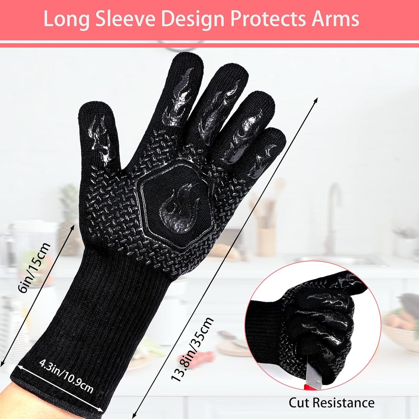 Guantes ignífugos para barbacoa resistentes al calor