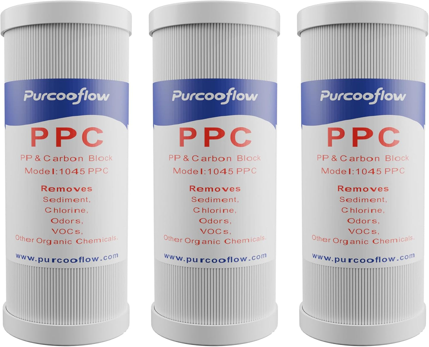 Filtro agua casa 10x4.5pulg sedimento plisado 2en1 bloque carbono