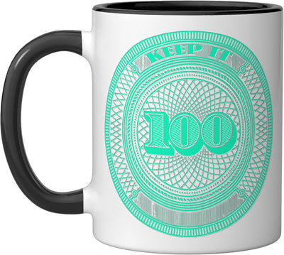 Taza cerámica Light Teal Aqua Keep It 100-v2 negra/blanca