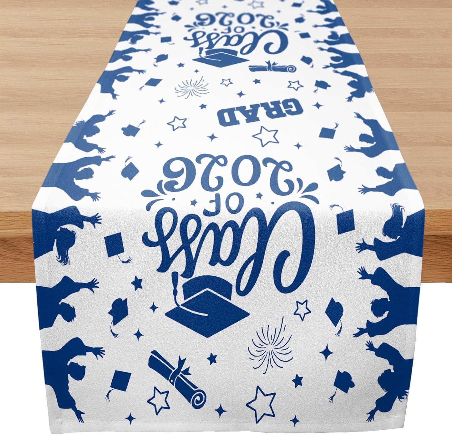Camino de mesa de graduacion clase 2026 decoracion azul