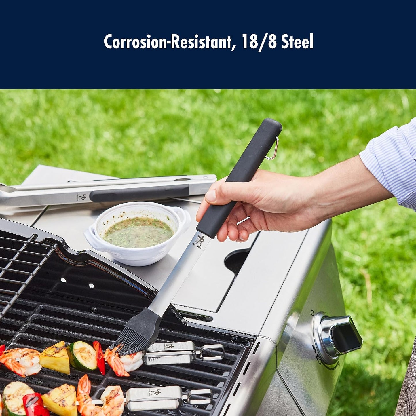 Cepillo para untar parrilla acero inox