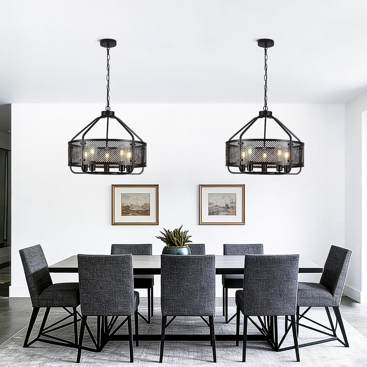 Candelabro negro 21pulg 5 luces moderno comedor sala