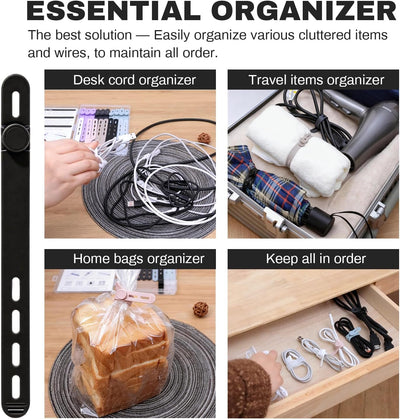 Organizador cables silicona 8 colores reutilizables cuerda elástica