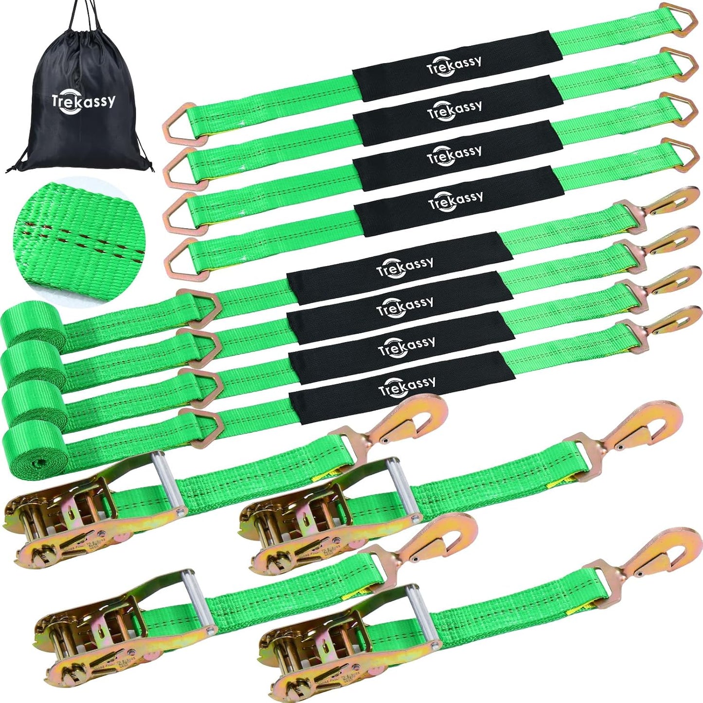 Correas amarre auto 2x114pulg con ganchos 10000lb