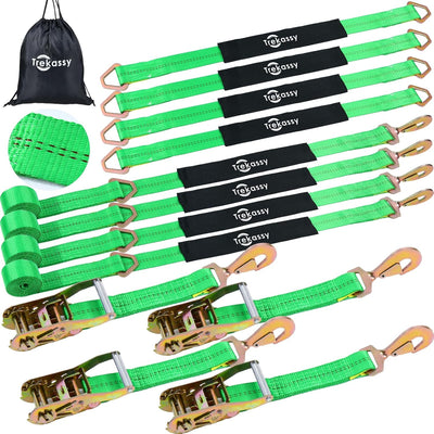 Correas amarre auto 2x114pulg con ganchos 10000lb