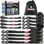 Set 4 Correas Trinquete 1pulg x 15ft Resistencia 1650lb Negro