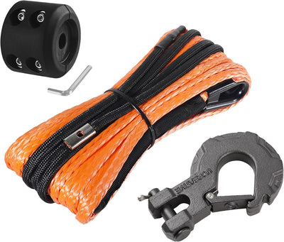 Cuerda sintética cabrestante 1/4pulg x50ft 10000lb gancho reforzado ATV