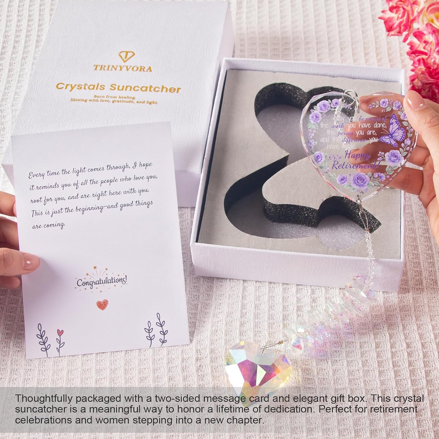 Atrapasoles cristal regalo jubilación mujer