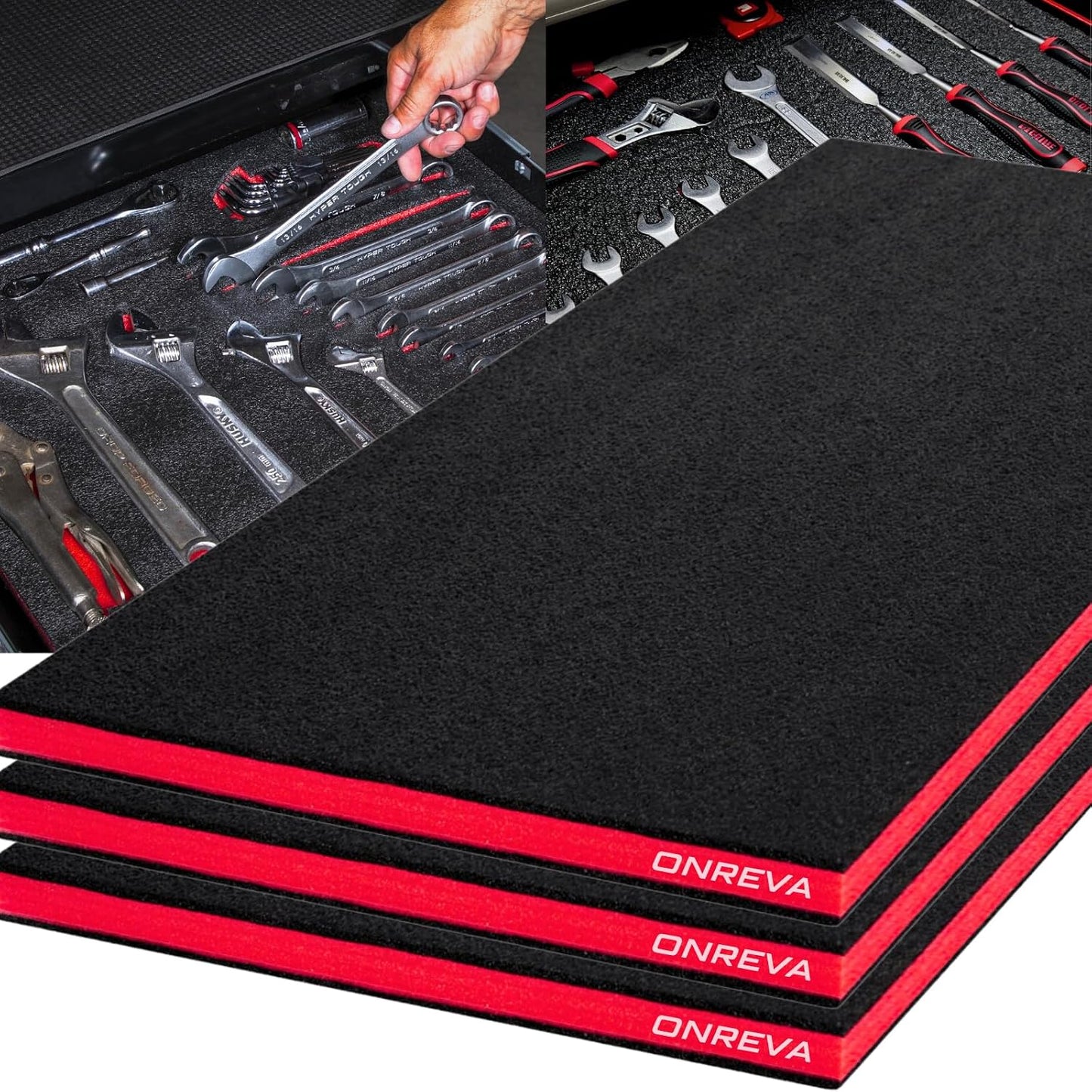 Caja herramientas espuma 40x20pulg paquete 3 insertos polietileno