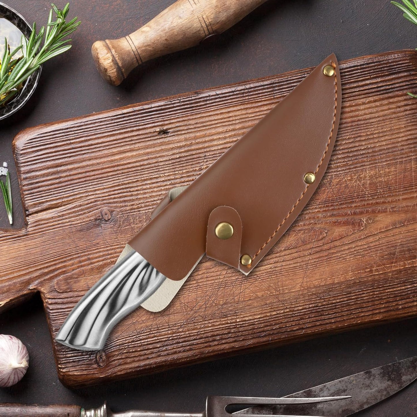 Funda cuero 6pulg cubierta cuchillo japonés chef profesional