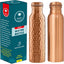 Set de 2 botellas de agua de cobre puro 34 oz con tapas antifugas