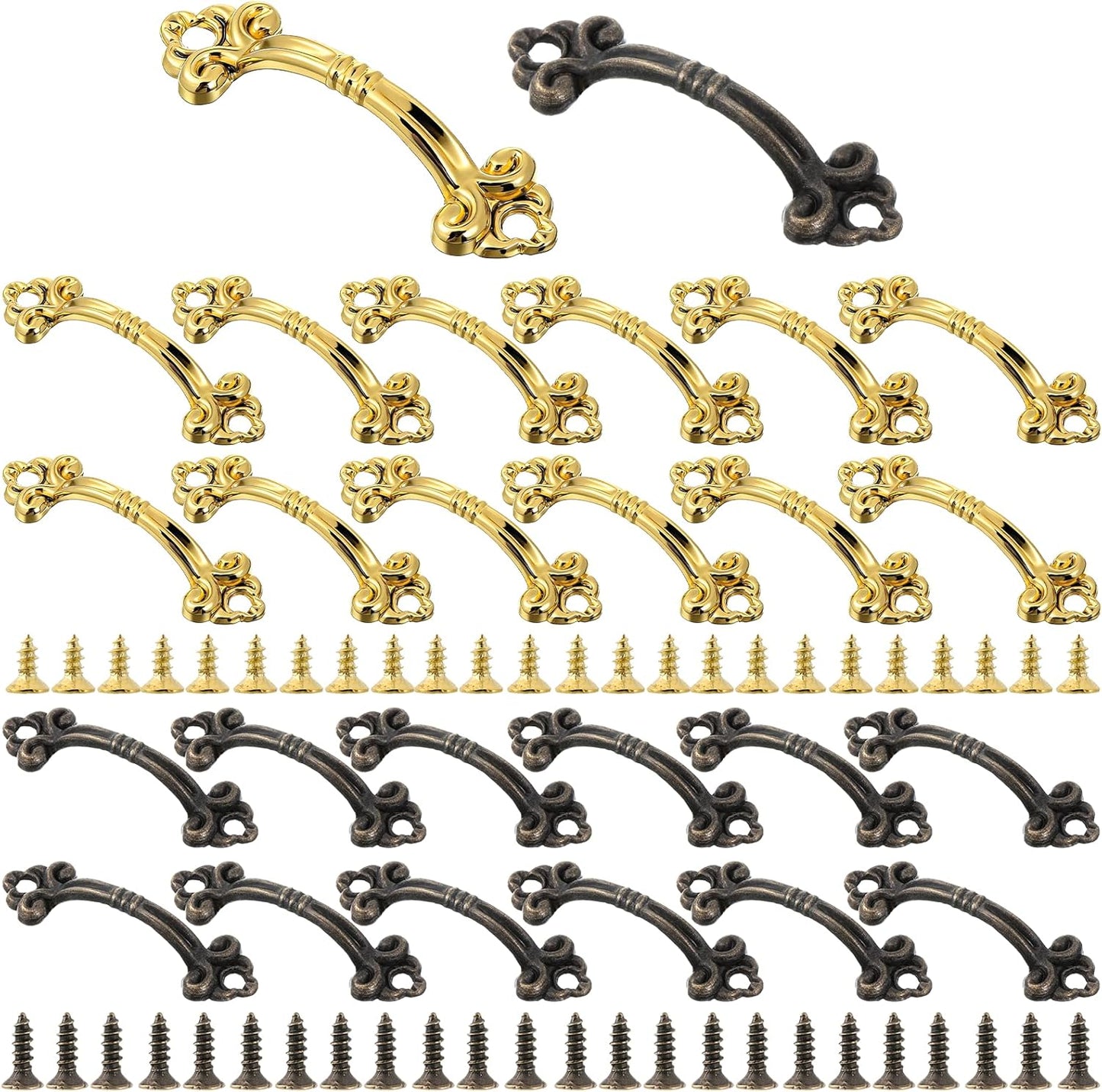 24 Manijas Joyero 1.85pulg Mini Tiradores Cajón Dorado Bronce