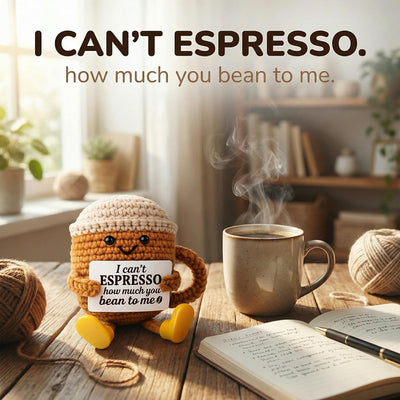 Taza de ganchillo café regalo cumpleaños decoración escritorio