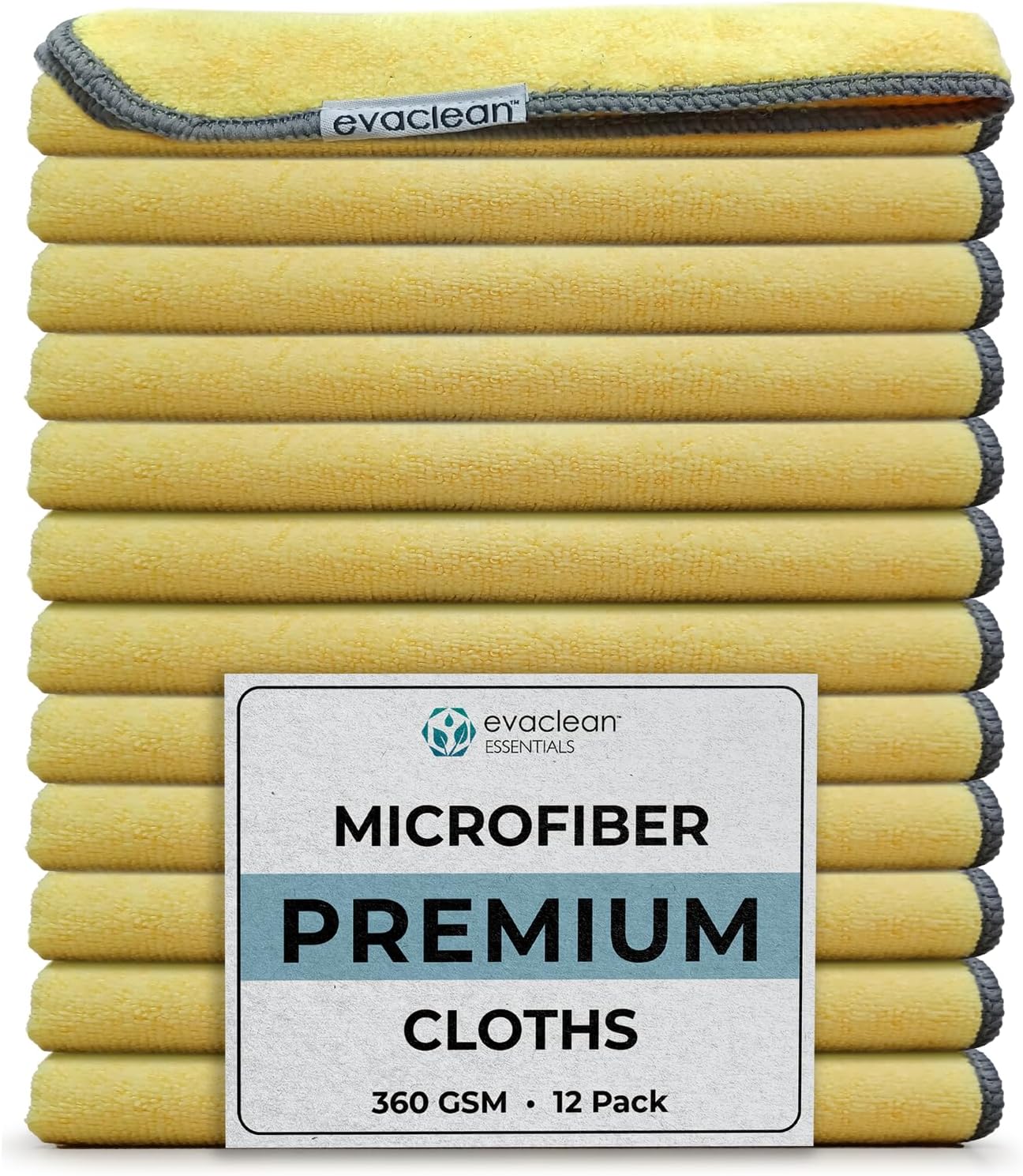 Paño microfibra 16x16pulg reutilizable antiarañazos 12 pzas amarillo
