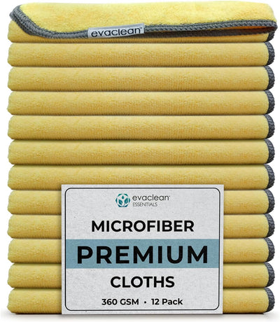 Paño microfibra 16x16pulg reutilizable antiarañazos 12 pzas amarillo