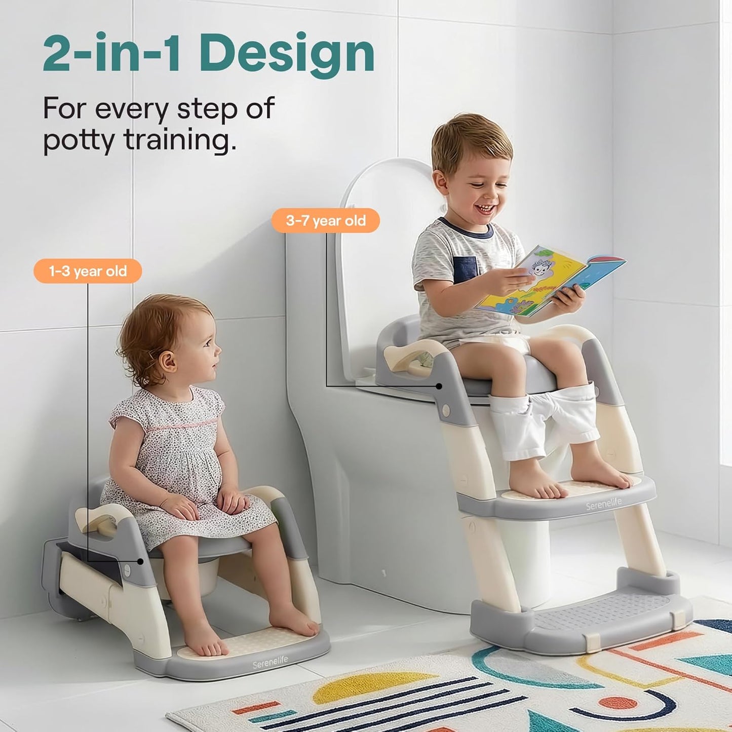 Silla baño 2en1 asiento ajustable antideslizante niños