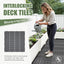 9 Azulejos Plástico Terraza 12x12pulg Impermeable Gris