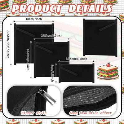Juego de 4 bolsas aisladas para sándwich reutilizables