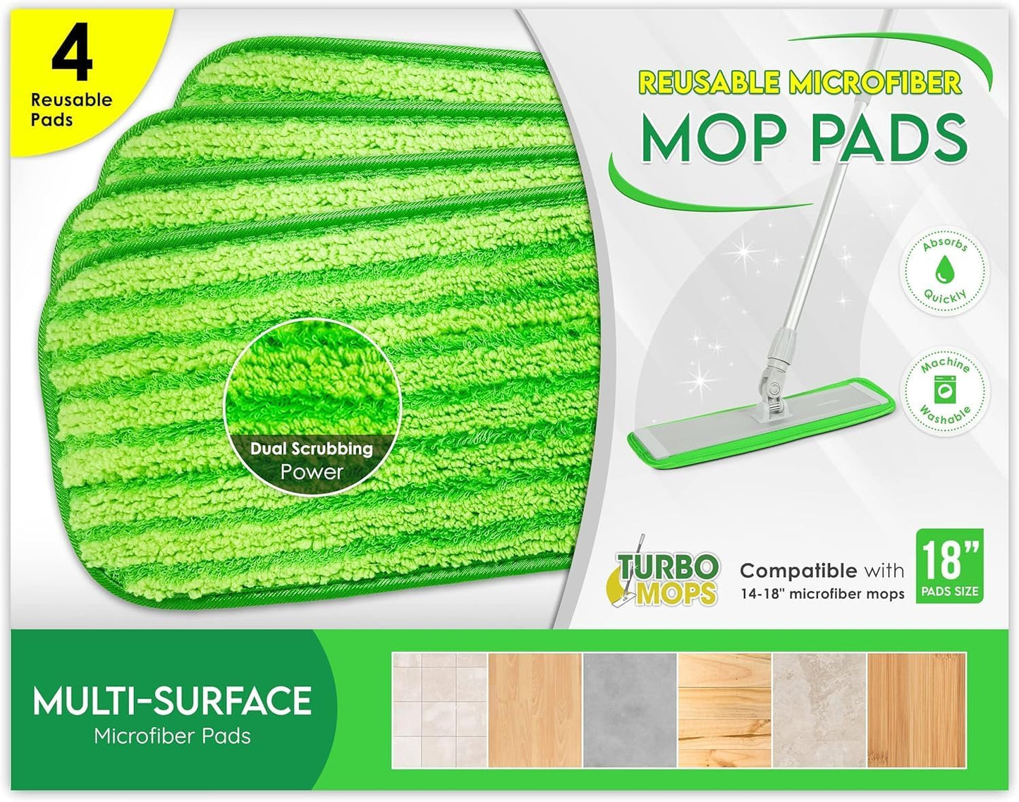 Almohadillas microfibra reutilizables 18pulg set 4 comp Bona