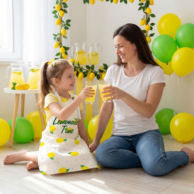 Delantal ajustable con bolsillos 90shine limón para cocina y fiestas