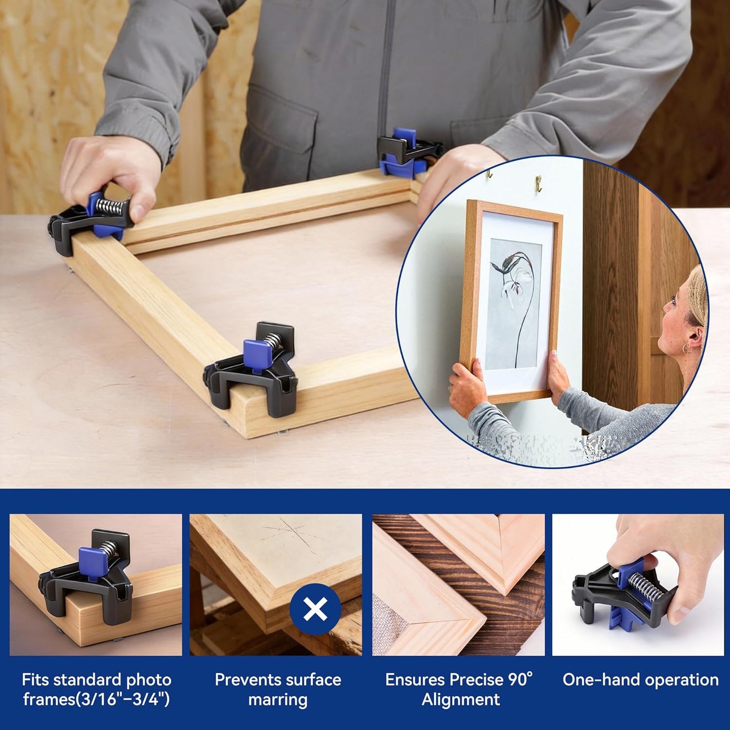 Pza 4 Ganchos de Madera 90 Grados Ajustables