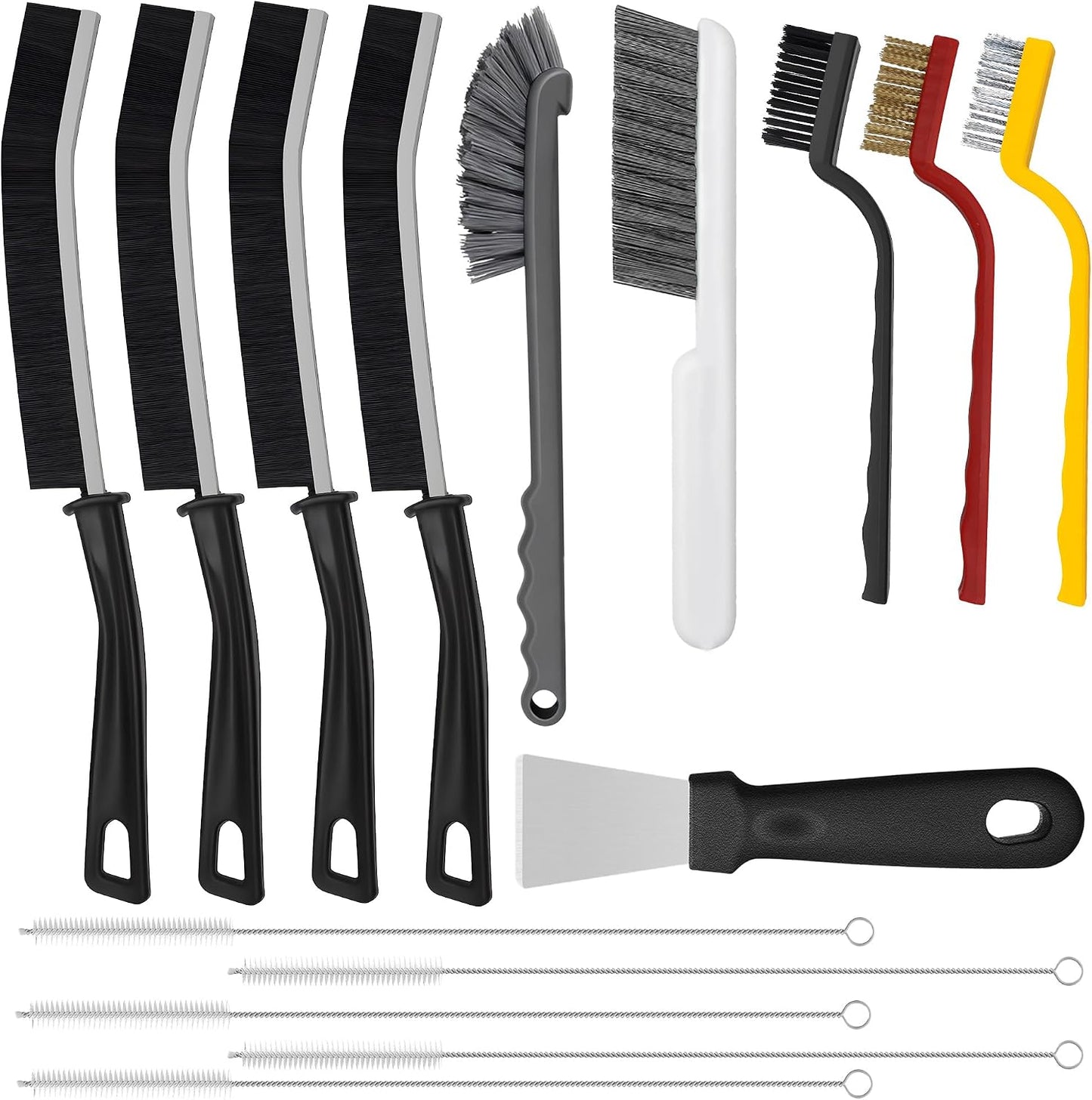 Cepillo hendiduras 15 pzas cerdas duras para cocina baño y esquinas