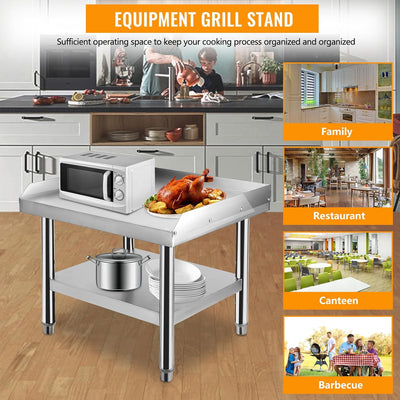 Soporte acero inox 36x30pulg para parrilla mesa cocina 1000lb
