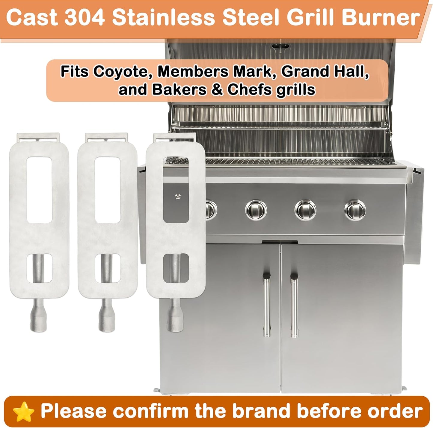 3 Quemadores acero inox 304 comp Members Mark Coyote