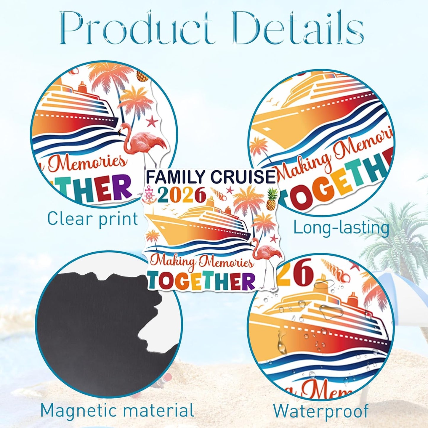 Decoración magnética para puerta de crucero, 9 imanes retro náuticos para viajes familiares