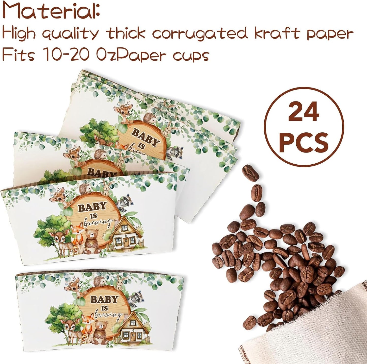 Fundas de café temáticas de baby shower y fiesta de cumpleaños