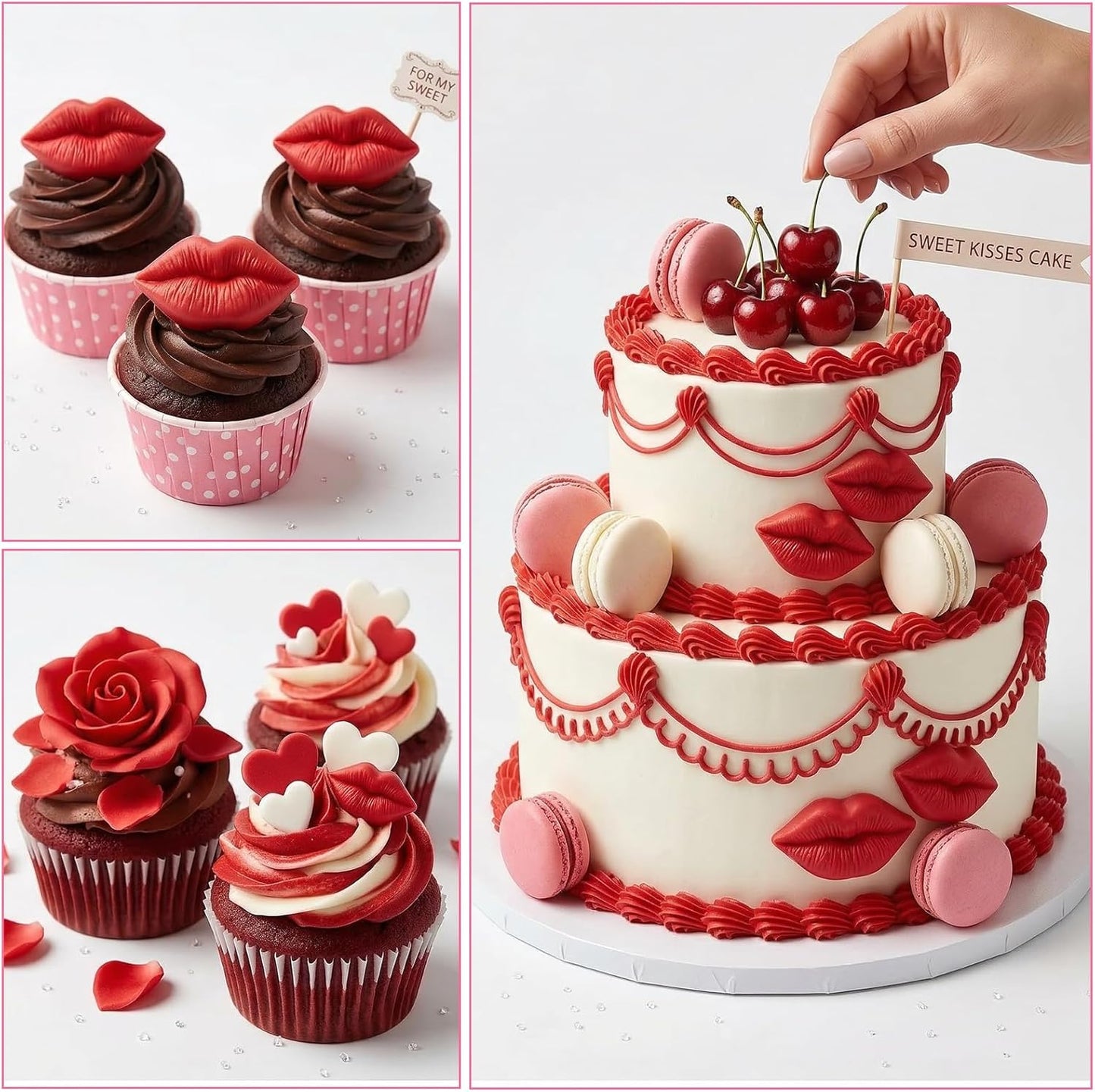Moldes de labios de silicona para fondant y chocolate