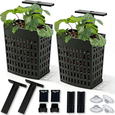 2 Soportes Ajustables para Plantas Acuario Colgantes 2.3pulg