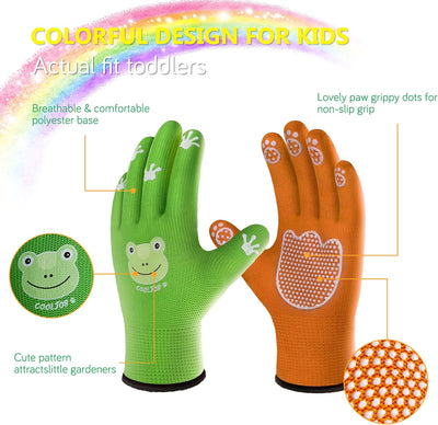 Guantes jardinería niños 2-4 años talla pequeña con agarre